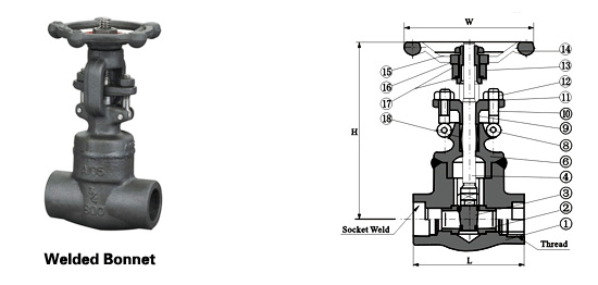 Class 150~1500 Forged Steel Bolt Gate Valve